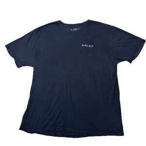 Ariat Men's Size XL Black Graphic‎ Logo T-Shirt Western Rodeo Outdoor Cotton Tee